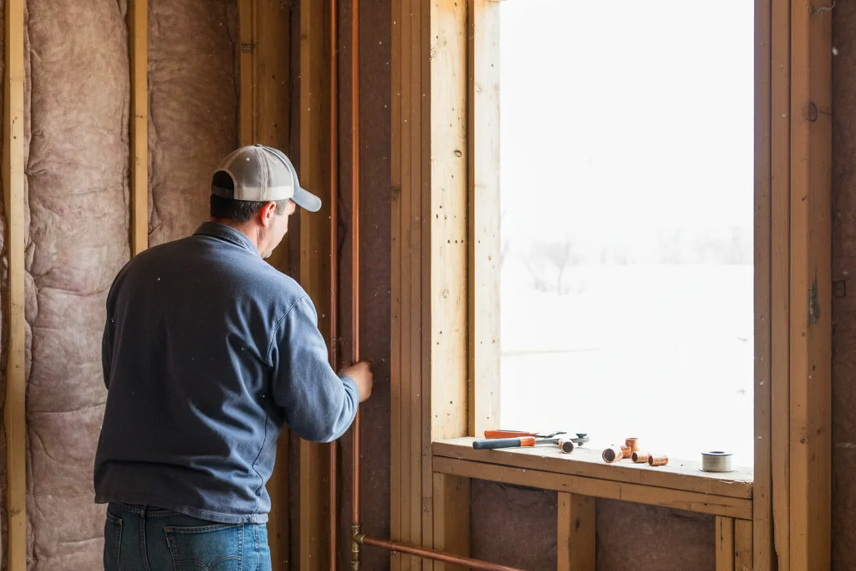 Licensed plumber running new copper supply lines in a Seattle home