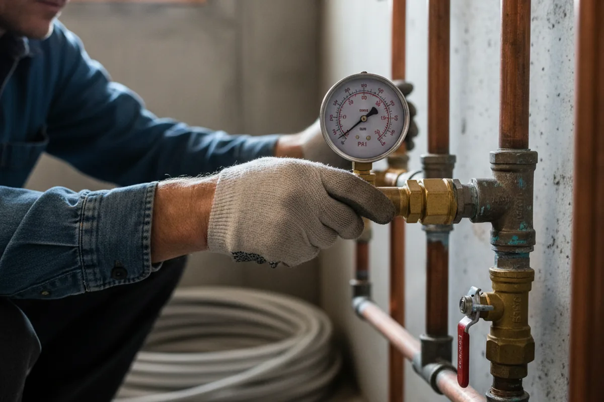 Pressure testing a repaired line during Water Line Repair in Seattle